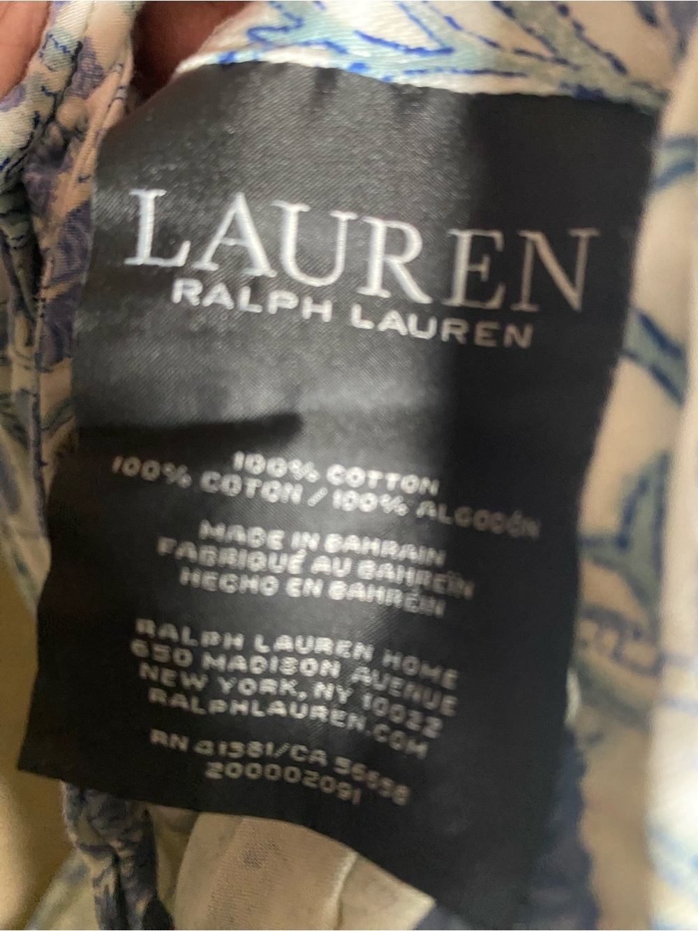 Lauren Ralph Lauren Callen Floral Blue Cream Botanical King 106x88 Duvet Cover - Picture 4 of 16